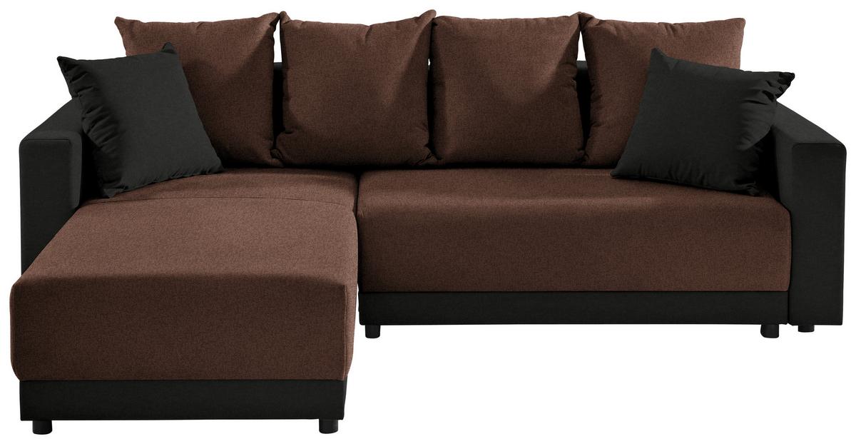 Eckschlafsofa Time - Hellbraun/Dunkelgrau, Design, Textil (178/248cm) - MID.YOU