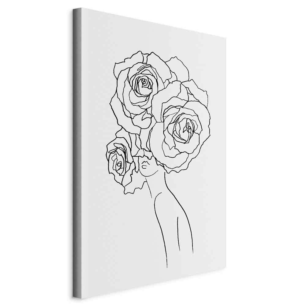 Leinwandbild Fancy Roses Schwarz Weiß B: 80 Cm