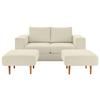 3-sitzer-sofa Looks V-2 Creme - Eichefarben/Creme, Design, Textil (212/96/107cm) - LOOKS by W.Joop