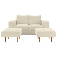 3-sitzer-sofa Looks V-2 Creme - Eichefarben/Creme, Design, Textil (212/96/107cm) - LOOKS by W.Joop