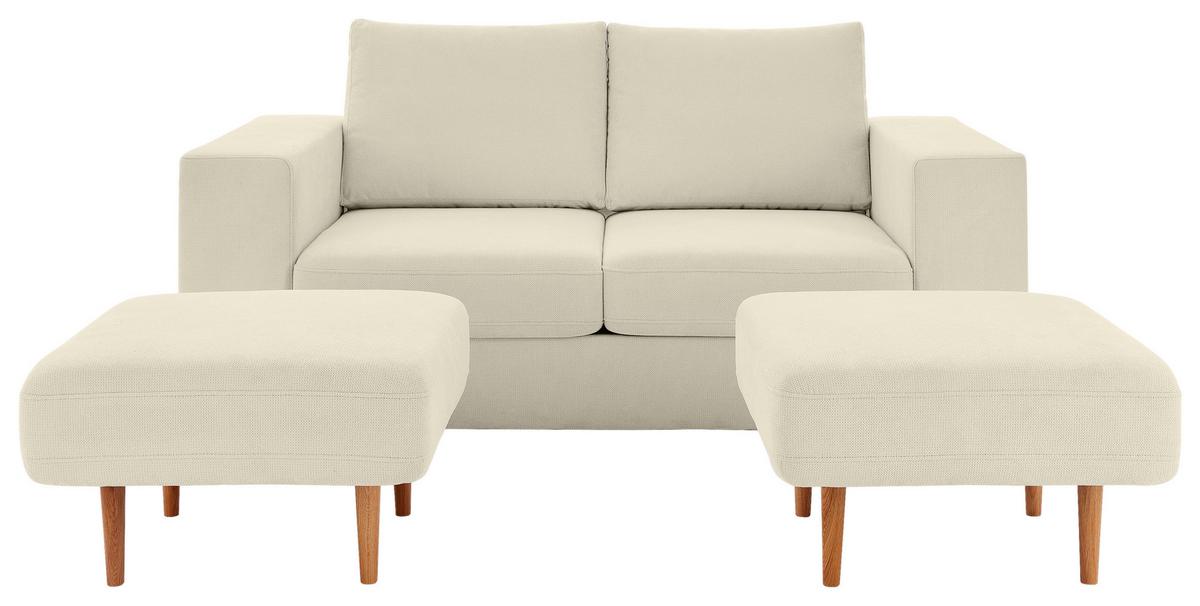 3-sitzer-sofa Looks V-2 Creme - Eichefarben/Creme, Design, Textil (212/96/107cm) - LOOKS by W.Joop