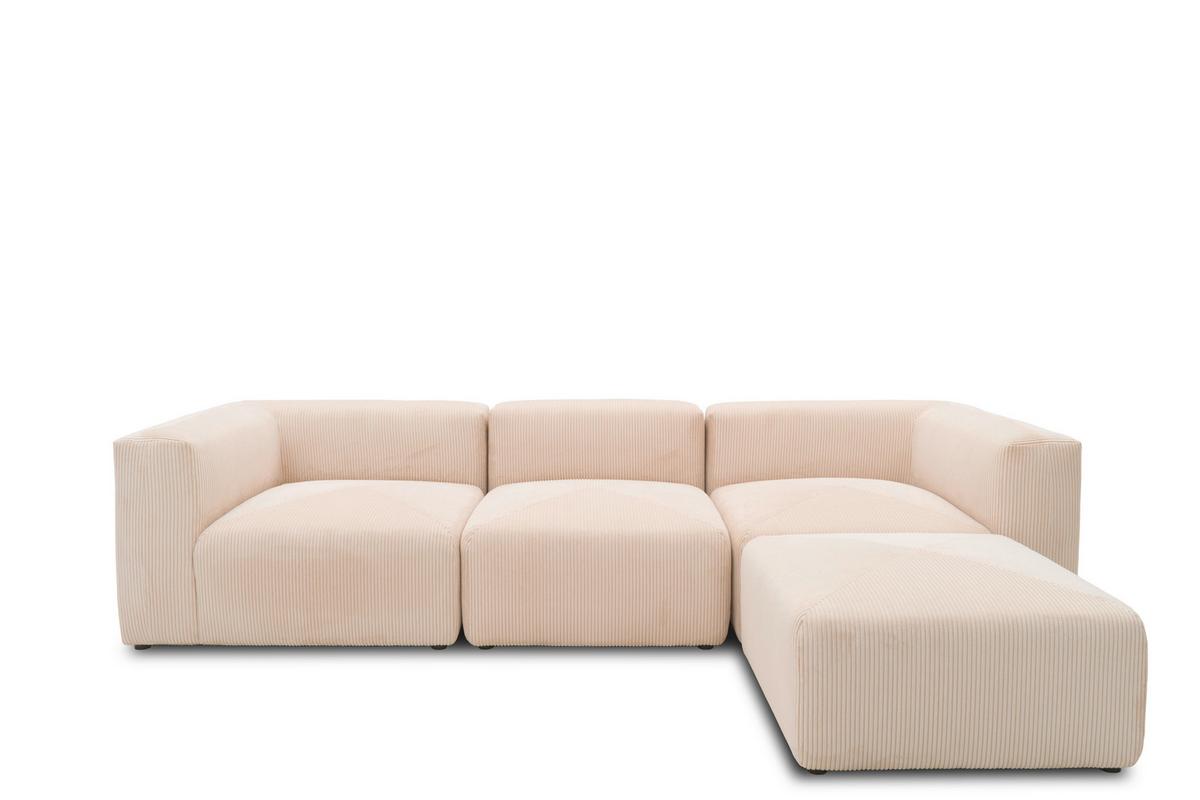 Ecksofa Creme B: 301 Cm - Creme/Schwarz, Design, Textil (301/69/193cm) - MID.YOU