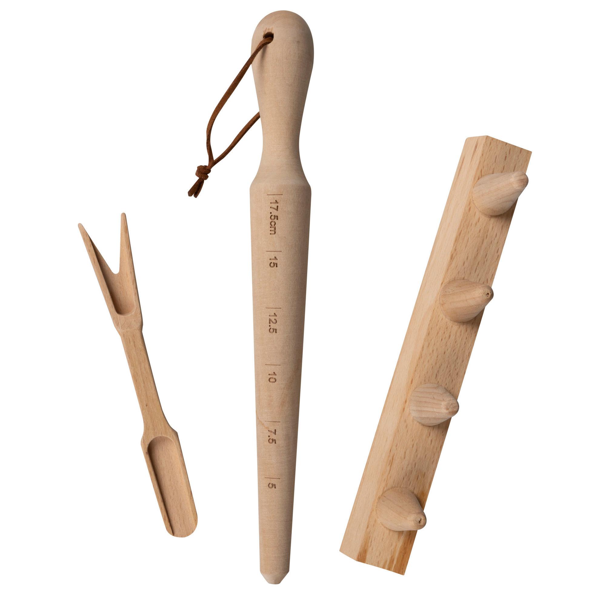 Pflanzset Echtholz Naturfarben 3--teilig. - Naturfarben, Basics, Holz