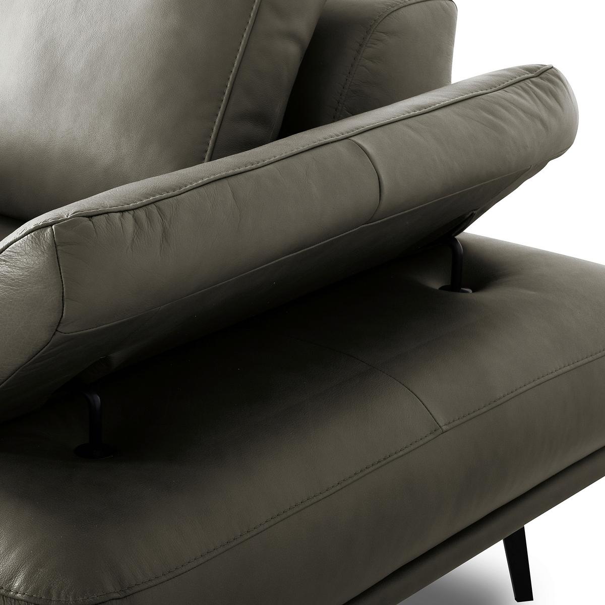 Ecksofa Como Echtleder Grau 237x306 - Schwarz/Grau, Design, Leder (237/306cm) - Livetastic