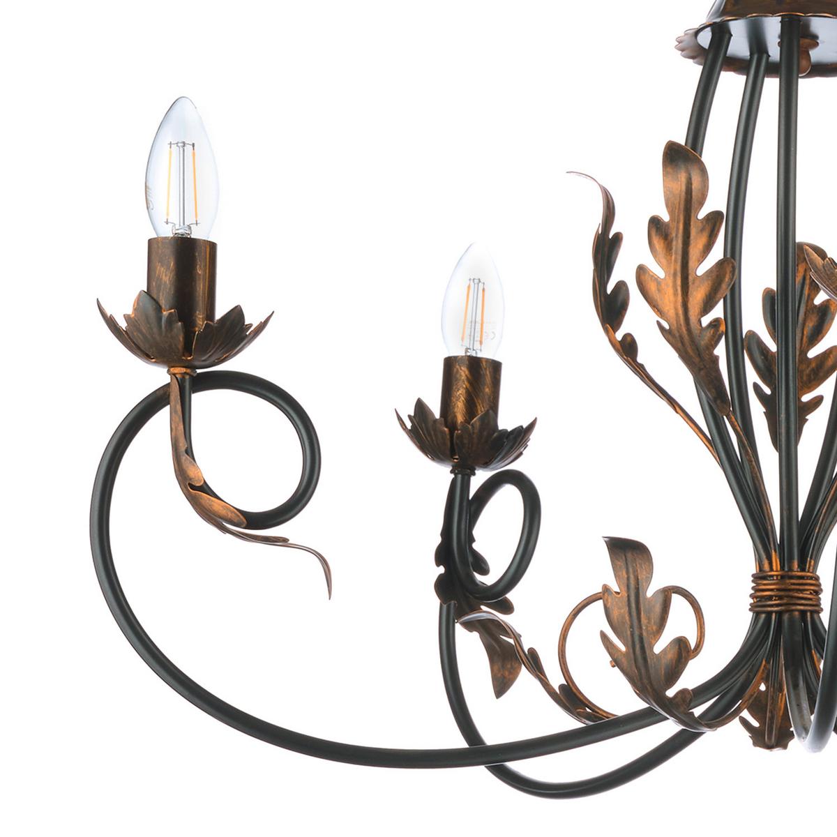 Kronleuchter Gretel Bronzefarben L: 65 cm - Bronzefarben, KONVENTIONELL, Metall (65/65/110cm)