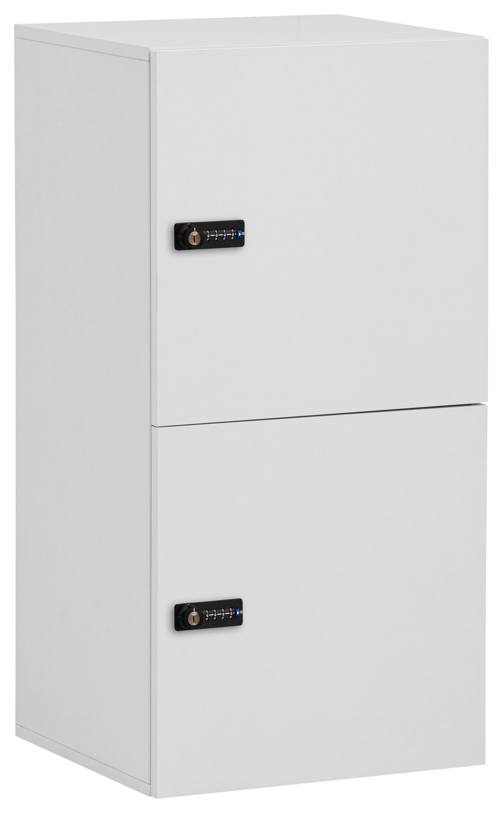 Spind Locked, Weiß B: 45,4 Cm - Weiß, Design, Holzwerkstoff (45,4/92,6/40,65cm) - MID.YOU