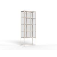 VITRÍNA SEAFORD - číra/sivá, Design, kov/kompozitné drevo (77/185,6/35cm) - MID.YOU