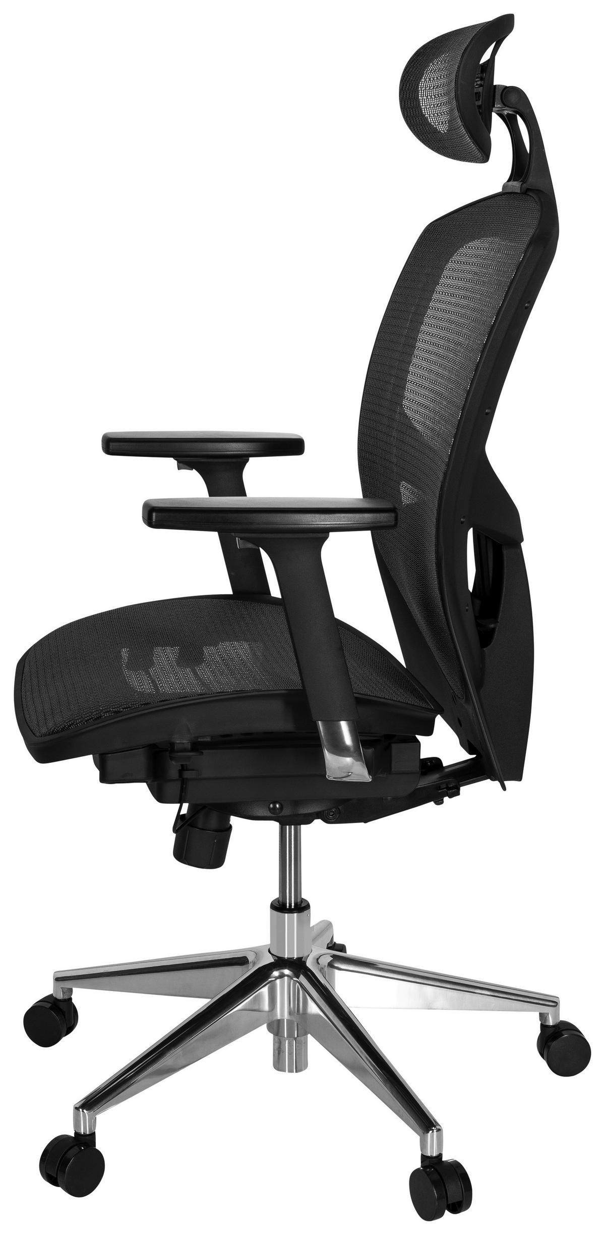 Bürostuhl Venus One Schwarz Bis 120 Kg - Silberfarben/Schwarz, Basics, Kunststoff/Textil (61/148/48cm) - MID.YOU