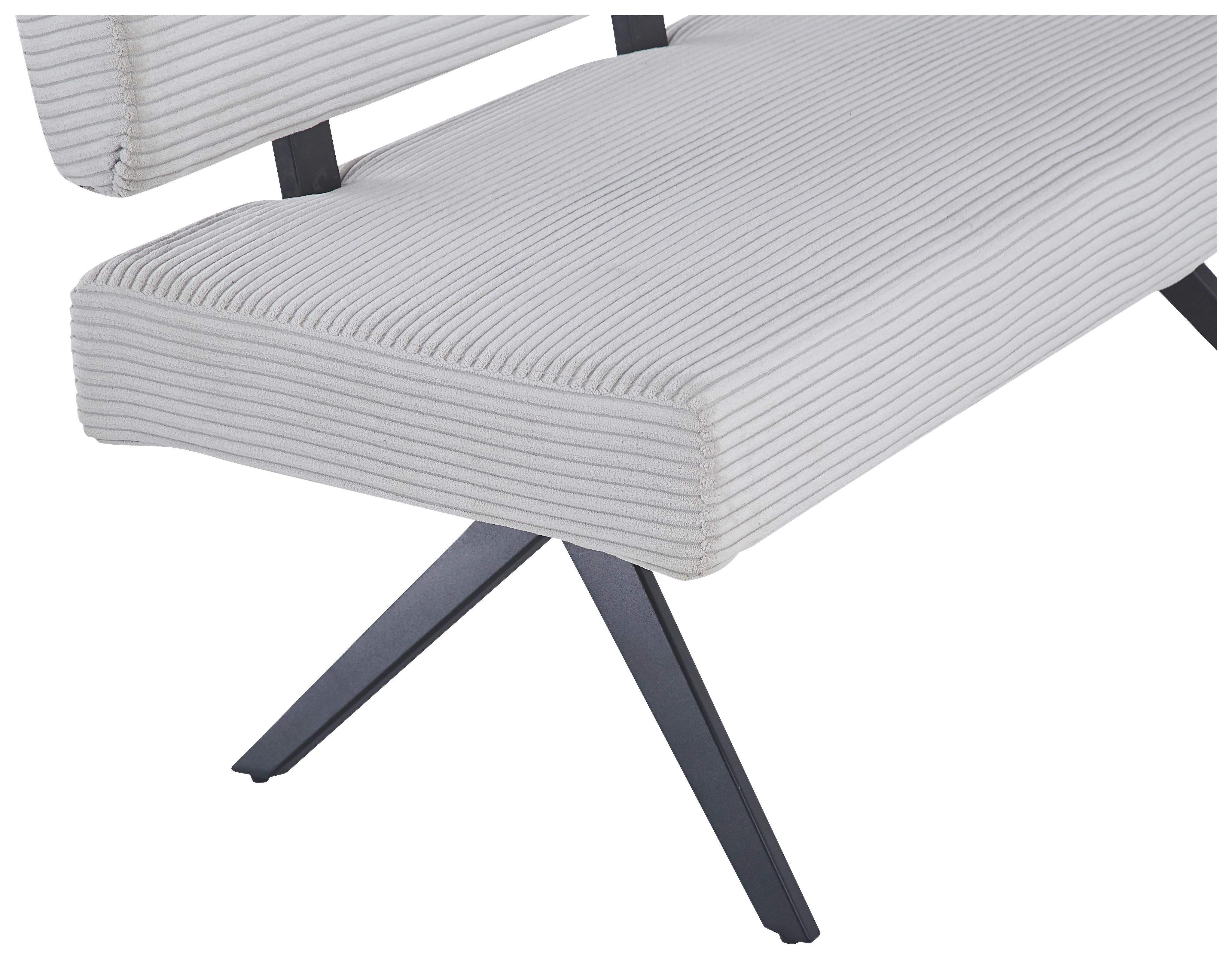 Sitzbank Chios Mit Lehne Cord Beige, B: 140 Cm - Beige/Schwarz, KONVENTIONELL, Textil/Metall (140/90/62cm) - MID.YOU
