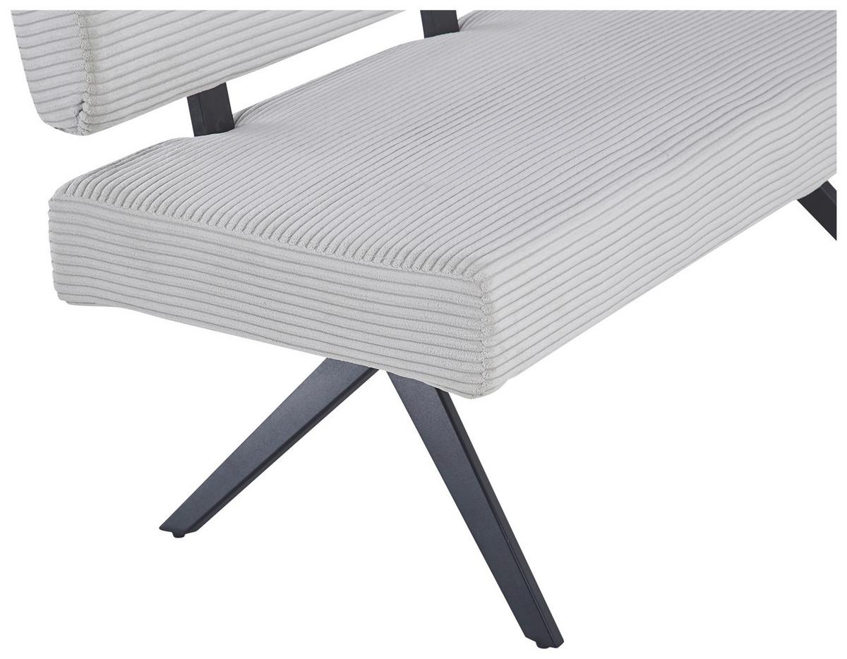 Sitzbank Chios Mit Lehne Cord Beige, B: 140 Cm - Beige/Schwarz, KONVENTIONELL, Textil/Metall (140/90/62cm) - MID.YOU
