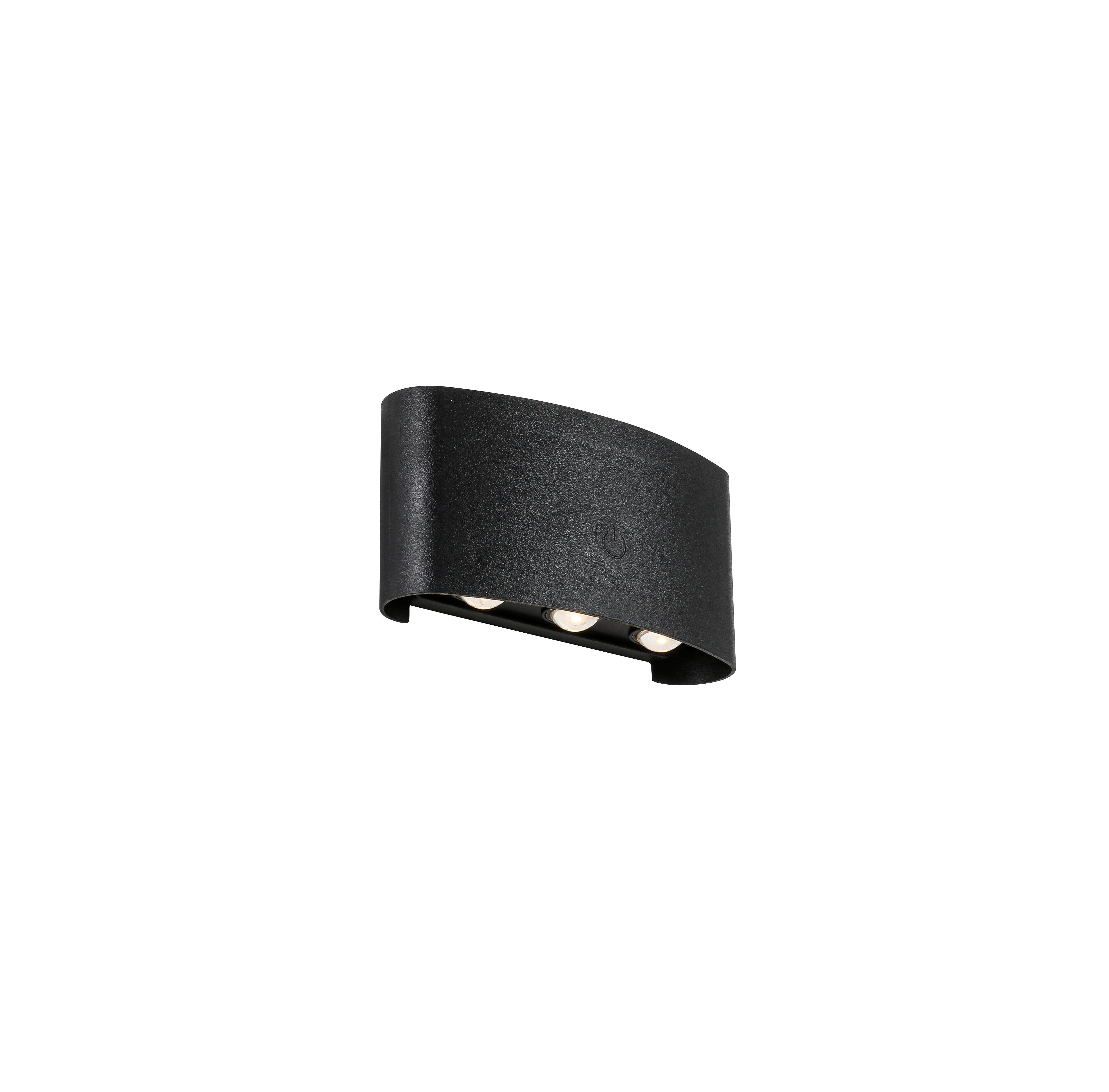 NÁSTĚNNÉ LED SVÍTIDLO BEIDE - černá, Moderní, kov/plast (5,25/17/8,5cm) - Mömax
