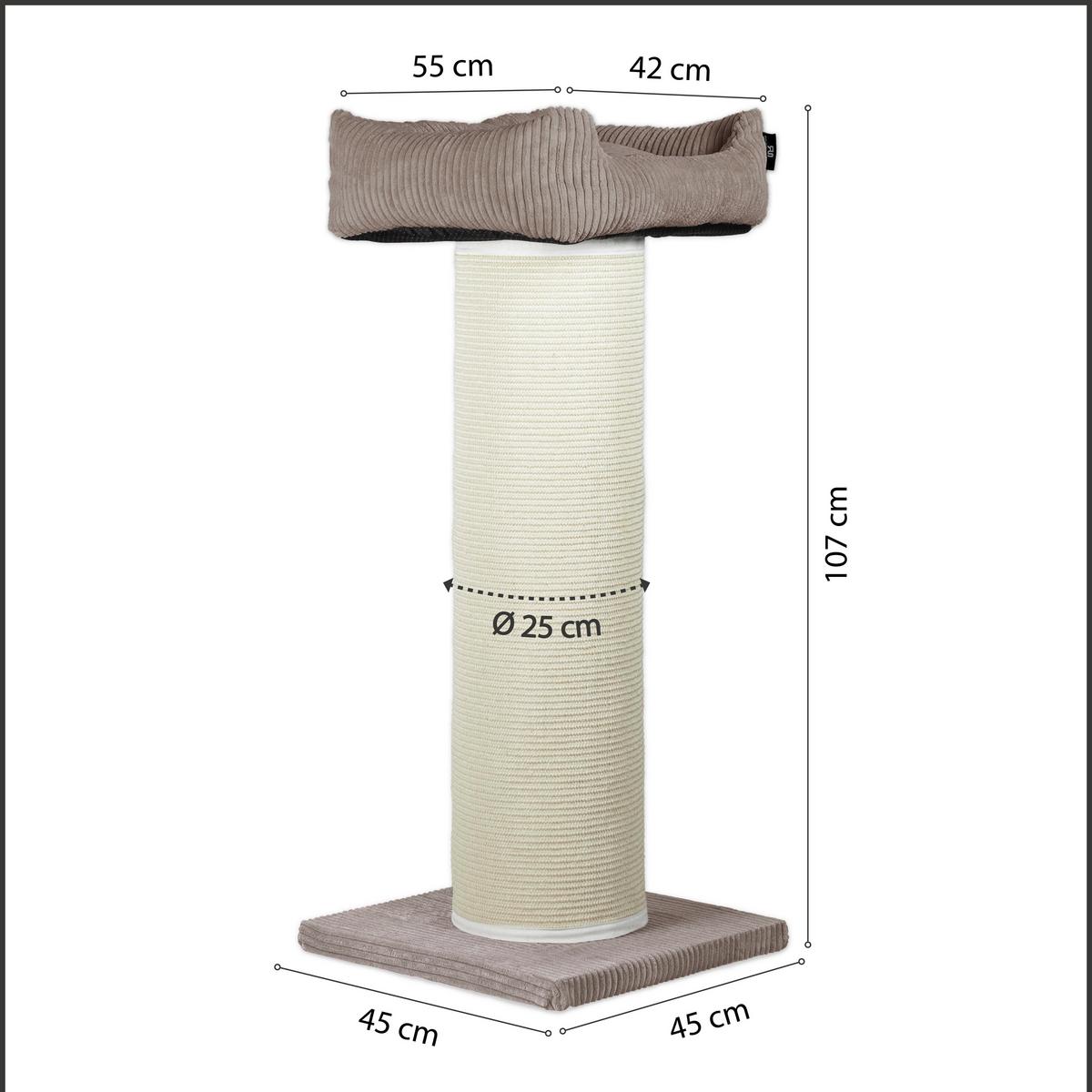 KRATZBAUM CORD TAUPE - Taupe, Basics, Naturmaterialien/Holzwerkstoff (55/45/107cm)