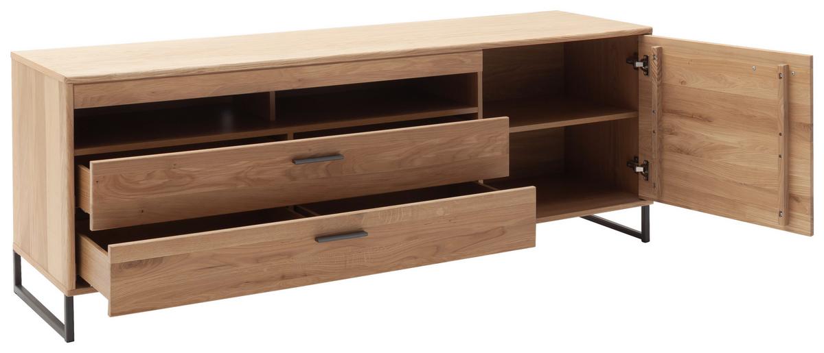 TV-Element Portland B: 184 cm Eiche Dekor - Eichefarben/Schwarz, Design, Holz/Holzwerkstoff (184/67/50cm) - Livetastic