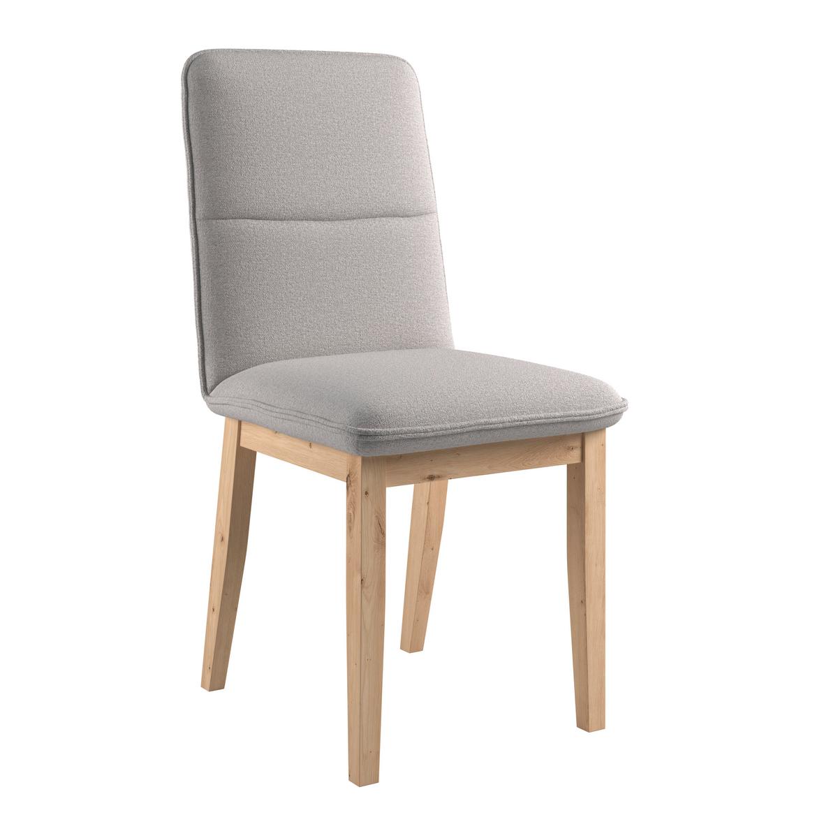 Vierfußstuhl Beluna Li Webstoff Hellgrau,b: 47cm - Eichefarben/Hellgrau, KONVENTIONELL, Holz/Textil (47/91/44cm) - James Wood