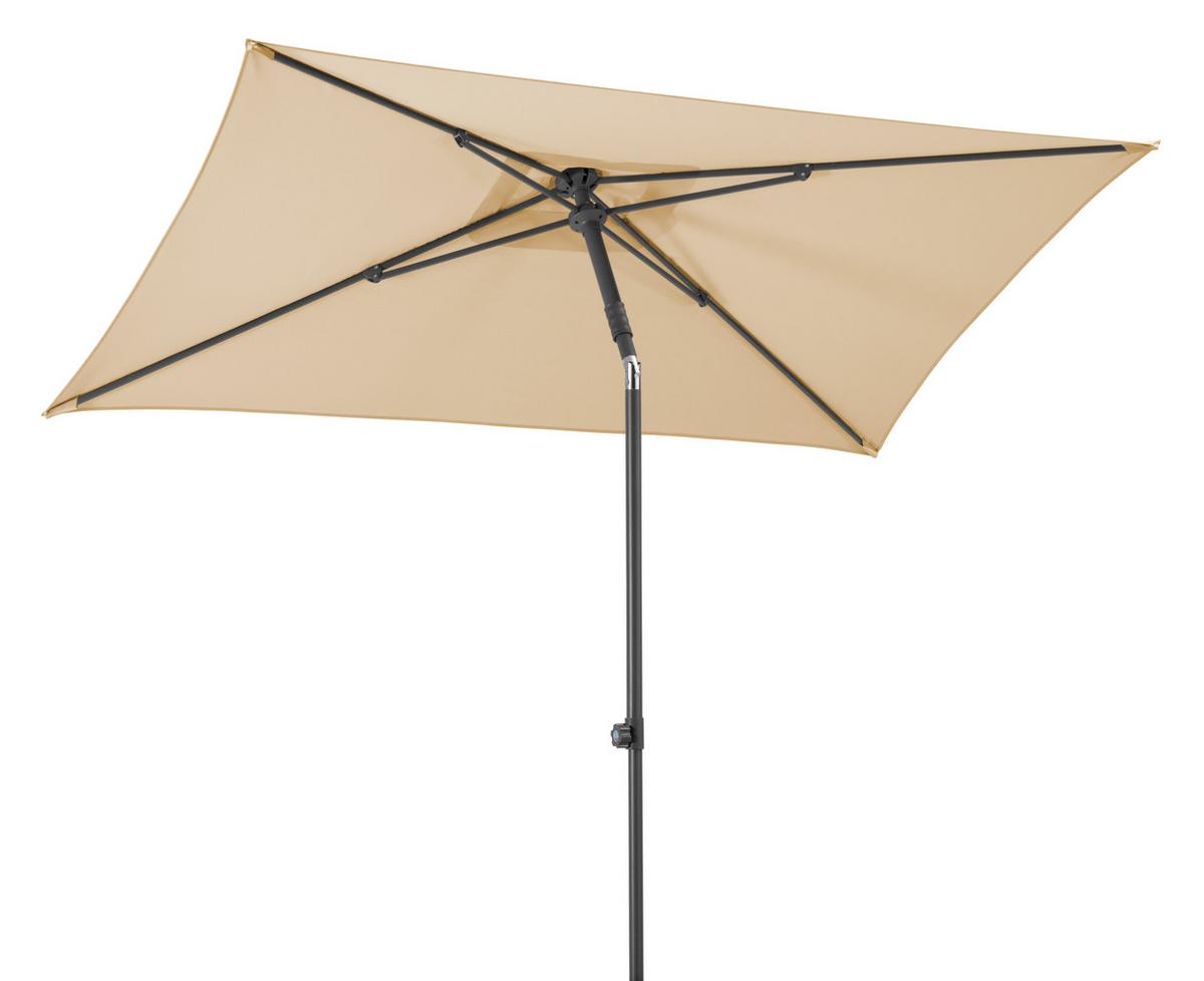 Sonnenschirm Sevilla BxHxT: 140x250x240 cm Naturfarben - Anthrazit/Naturfarben, Basics, Textil/Metall (140/250/240cm) - Schneider