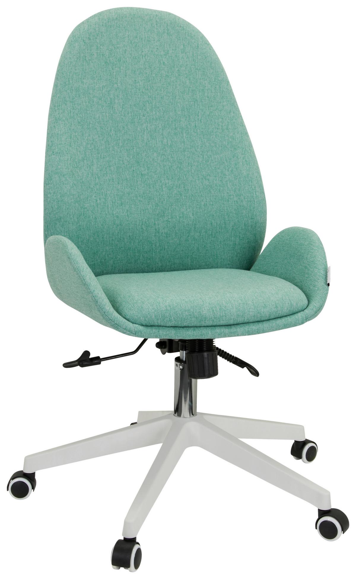 Drehstuhl Avea i mit Wippfunktion Mintgrün - Weiß/Mintgrün, Basics, Kunststoff/Textil (56/104/58cm) - MID.YOU