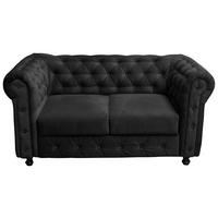 Chesterfield-Sofa Cardiff 168 - Wengefarben/Anthrazit, Basics, Textil (168/80/90cm) - P & B