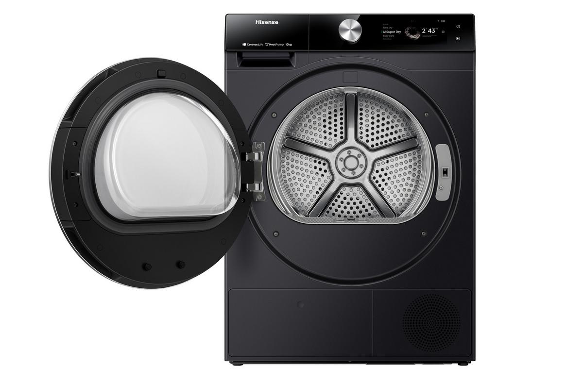 Wärmepumpentrockner Dh7s107bb - Schwarz, Basics, Glas/Kunststoff (59,5/84,5/64cm) - Hisense