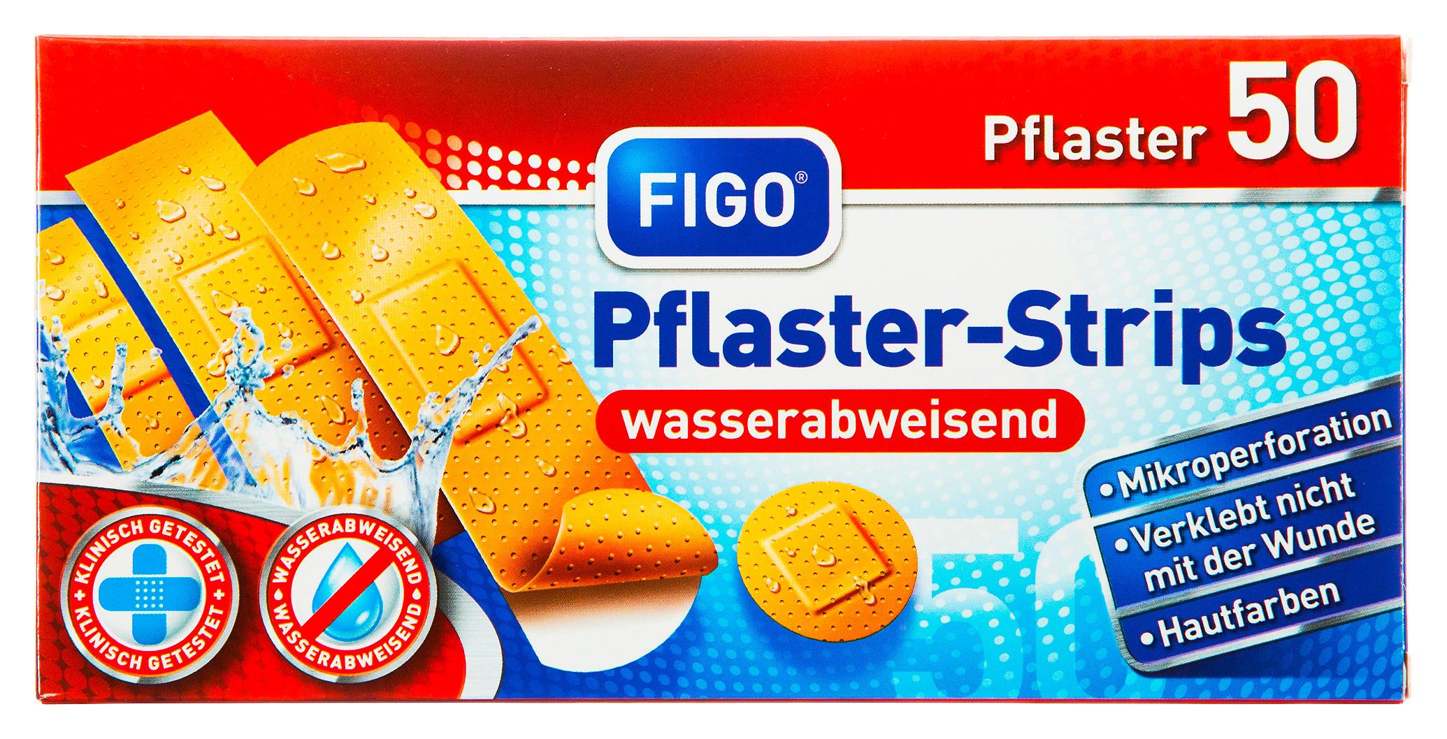 Pflaster-Strips Figo 50 Stk. Versch. Größen, Wasserdicht - Beige, Basics, Kunststoff (19,5/9,5/2cm)
