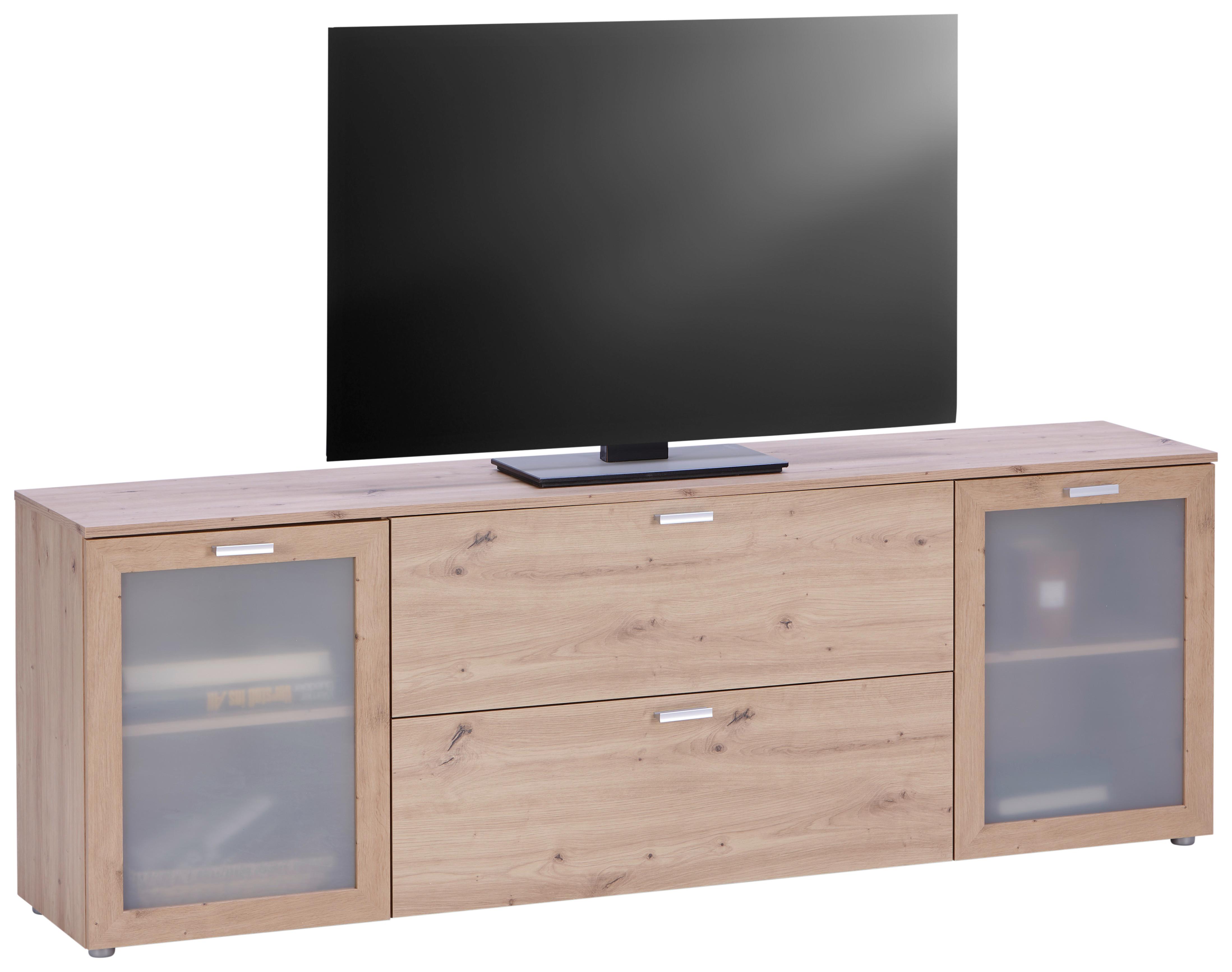 Tv-lowboard Xeno B: 180 Cm Eiche Artisan - Eiche Artisan, MODERN, Glas/Holzwerkstoff (180/62/37cm)