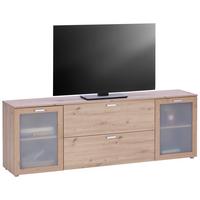 Tv-lowboard Xeno B: 180 Cm Eiche Artisan - Eiche Artisan, MODERN, Glas/Holzwerkstoff (180/62/37cm)
