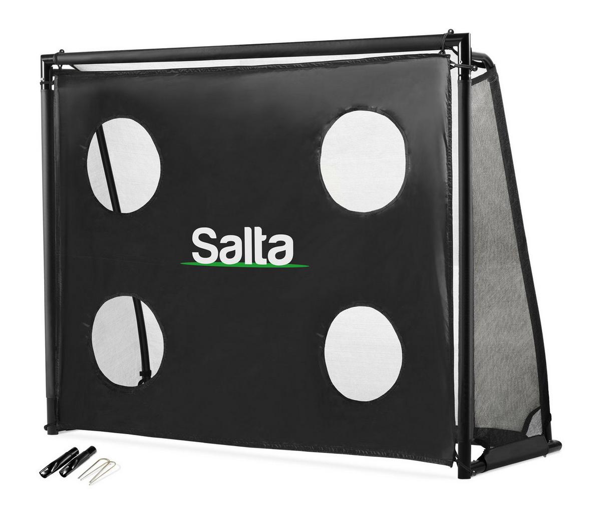 Fußballtor Salta Legend Mit Torwand - Schwarz, KONVENTIONELL, Kunststoff/Metall (220/170/80cm) - Salta