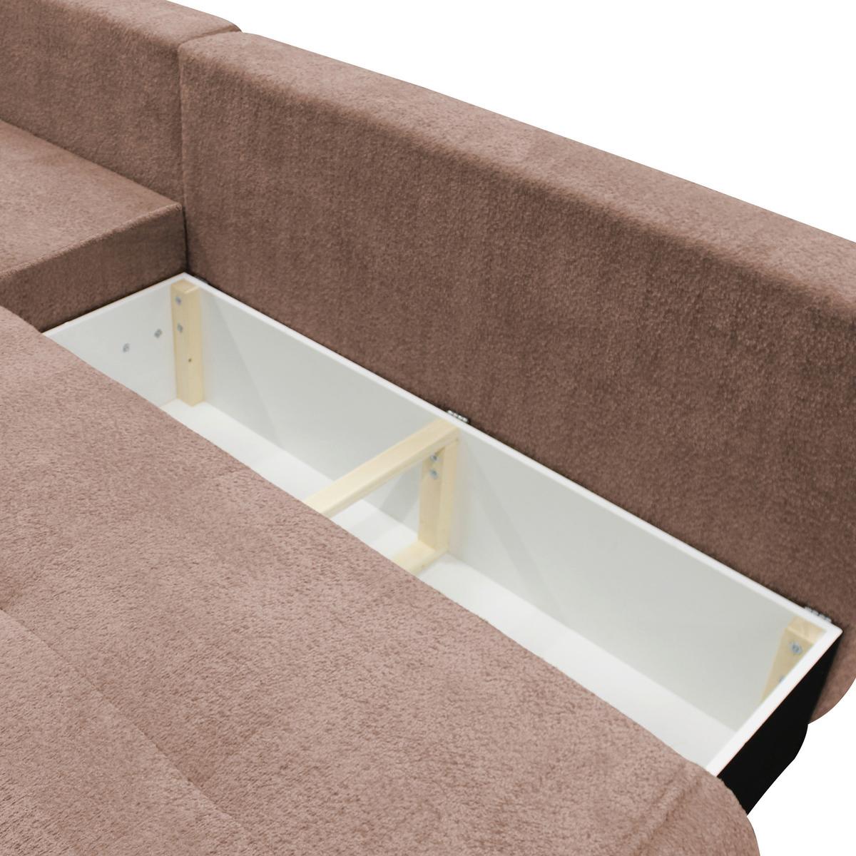 Ecksofa Paros Braun 179x277 Cm - Schwarz/Braun, Design, Textil (179/277cm) - MID.YOU