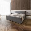 Postel boxspring s toperem, 200x200 cm, šedá - šedá/barvy chromu, Moderní, kov/dřevo (200/200cm) - Bessagi Home