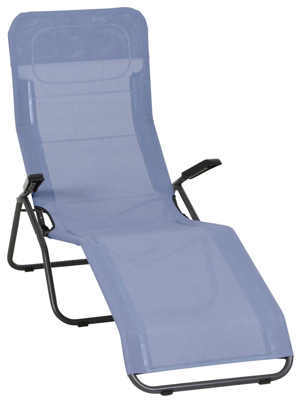 Sonnenliege J40966 Stahl, Klappbar - Anthrazit/Hellblau, MODERN, Textil/Metall (72,5/103,5/144cm) - Siena Garden