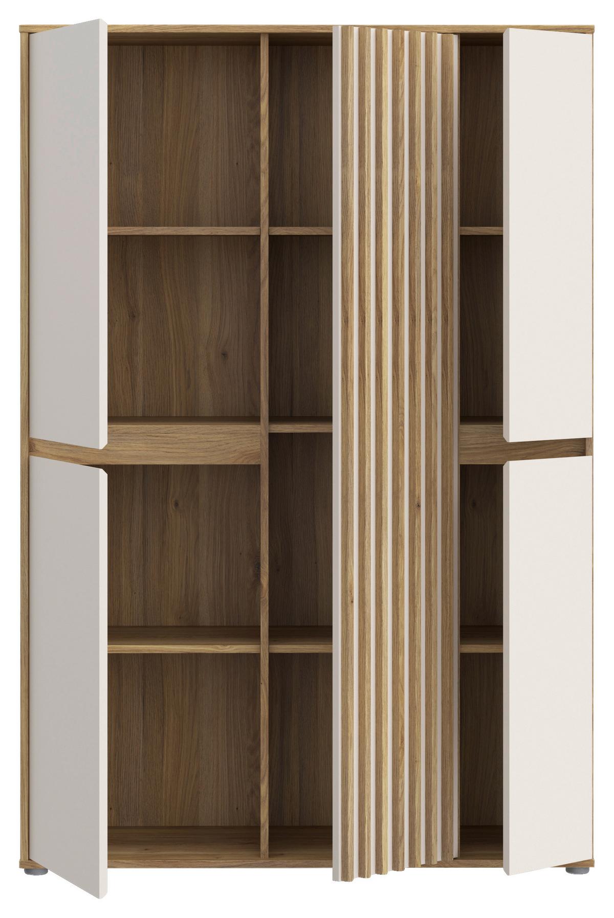 Félmagas Szekrény Eliston - tölgyfa színű/homokszínű, Natur, műanyag/faalapú anyag (109,3/161,7/41,5cm) - Modern Living