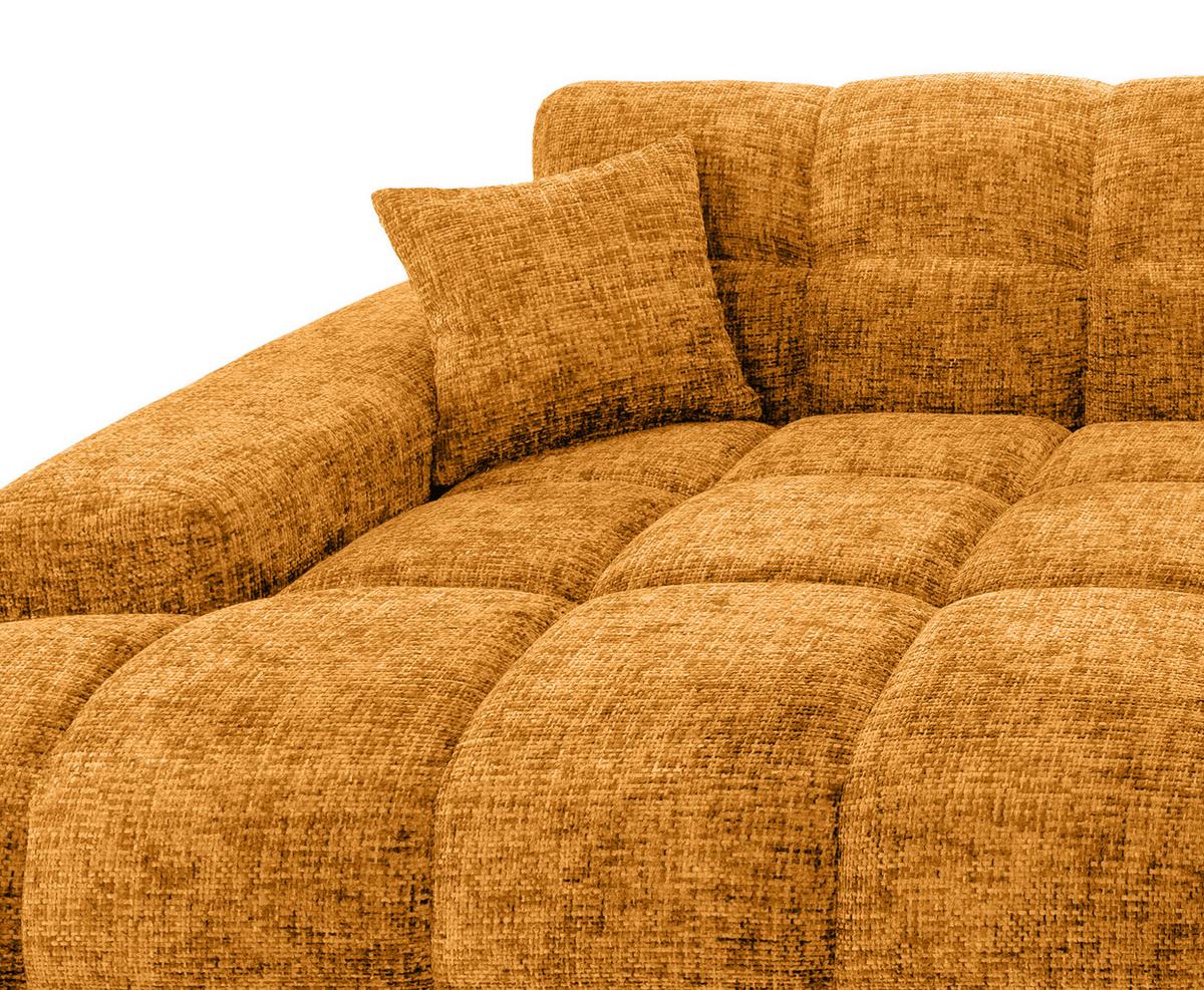 Ecksofa Bosco Goldfarben S: 152x301 cm - Goldfarben/Schwarz, MODERN, Textil (152/301cm) - Livetastic