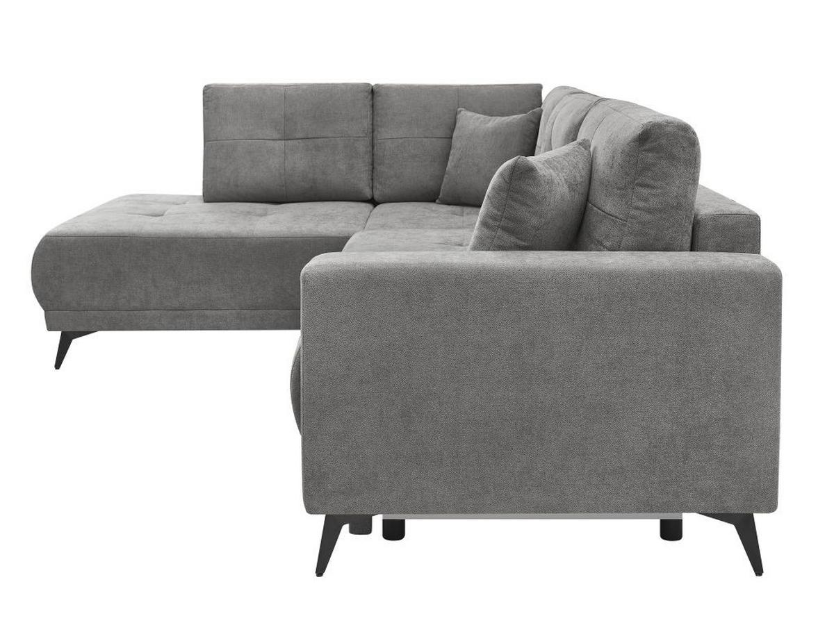 Rohová sedačka TEXAS, ľavá, sivohnedý velúr - čierna/taupe, Konventionell, drevo/textil (203/259cm) - Based