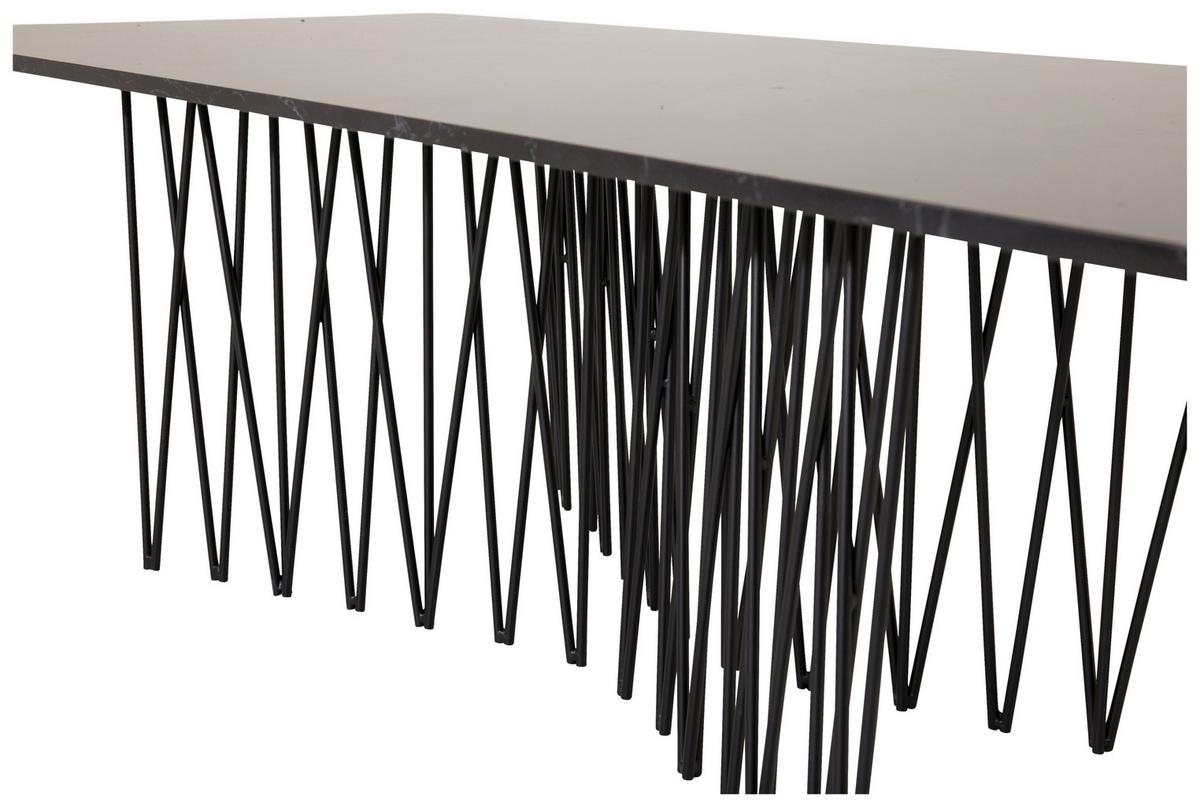 Couchtisch Stone - Schwarz, Design, Metall (140/60/43cm) - Livetastic