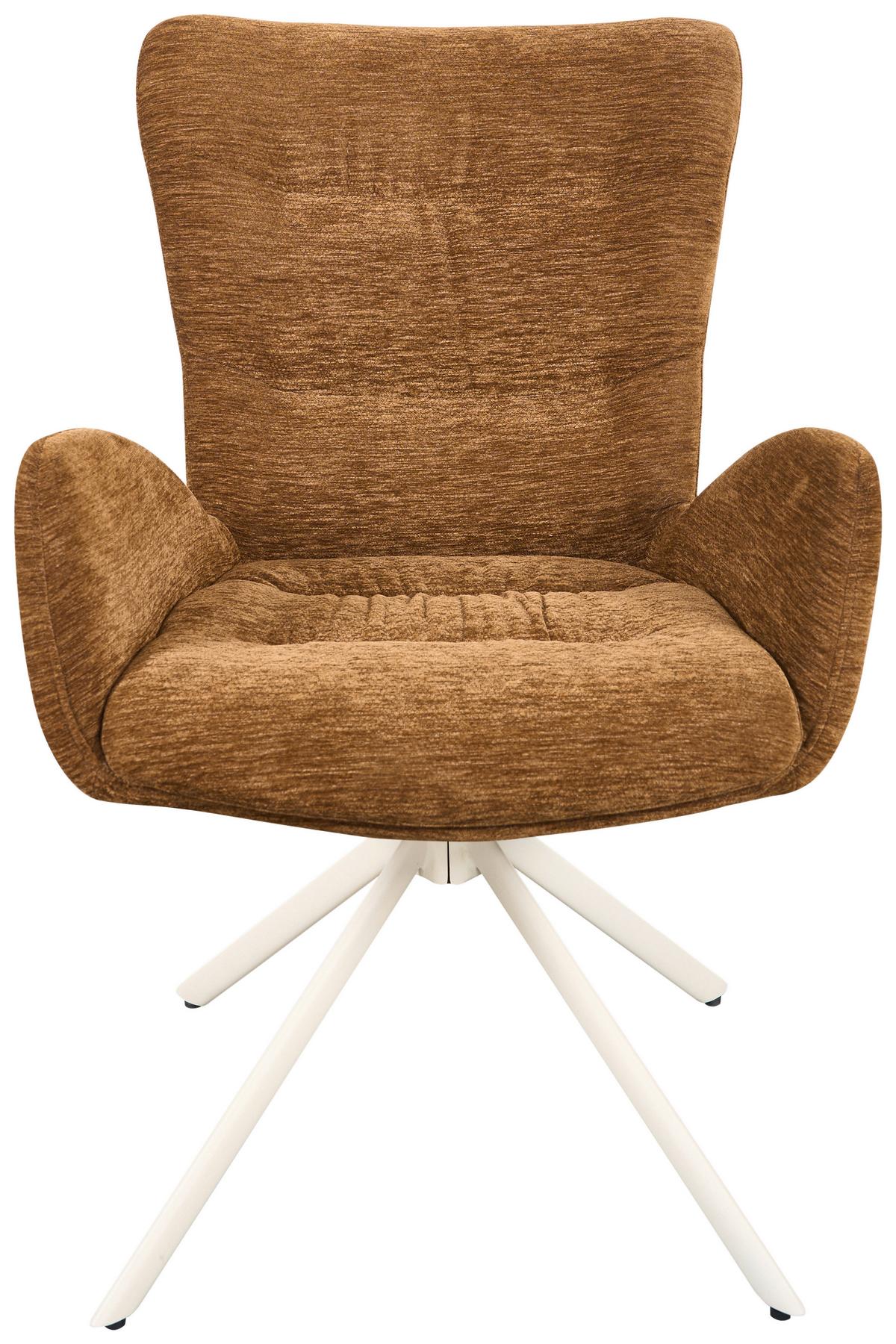 Armlehnstuhl Stella Braun/Beige - hnědá/béžová, Design, kov/textil (58/91/66cm) - Mömax