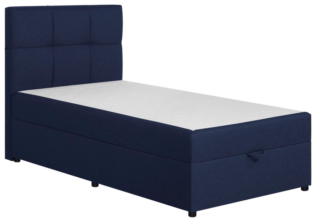 Boxbett Paros 100 100x200 Blau - Blau/Schwarz, MODERN, Holzwerkstoff/Textil (100/200cm) - MID.YOU
