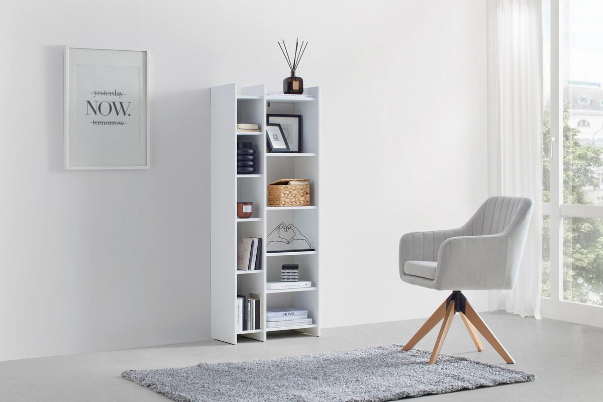 REGÁL BENNY -EXKLUSIV- - bílá/černá, Moderní, kompozitní dřevo/plast (60/156/32cm) - Mömax