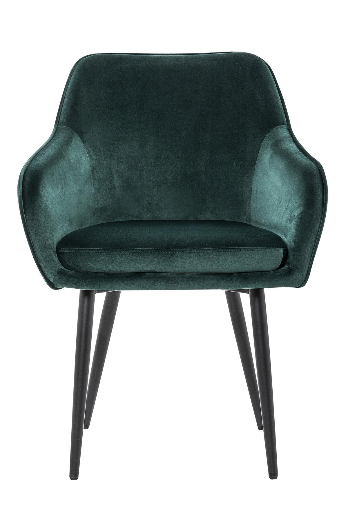 Armlehnstuhl Waldgrün B: 61cm - Waldgrün/Schwarz, MODERN, Textil/Metall (61/85/60cm) - Livetastic