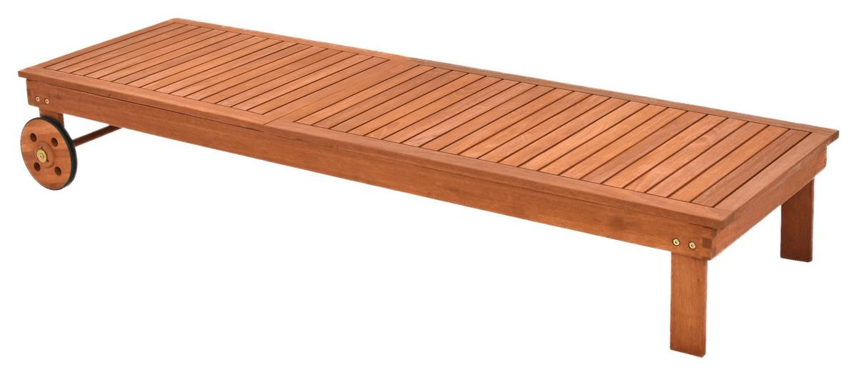 Gartenliege Aktionsliege - Beige/Naturfarben, MODERN, Holz/Textil - Gardenson