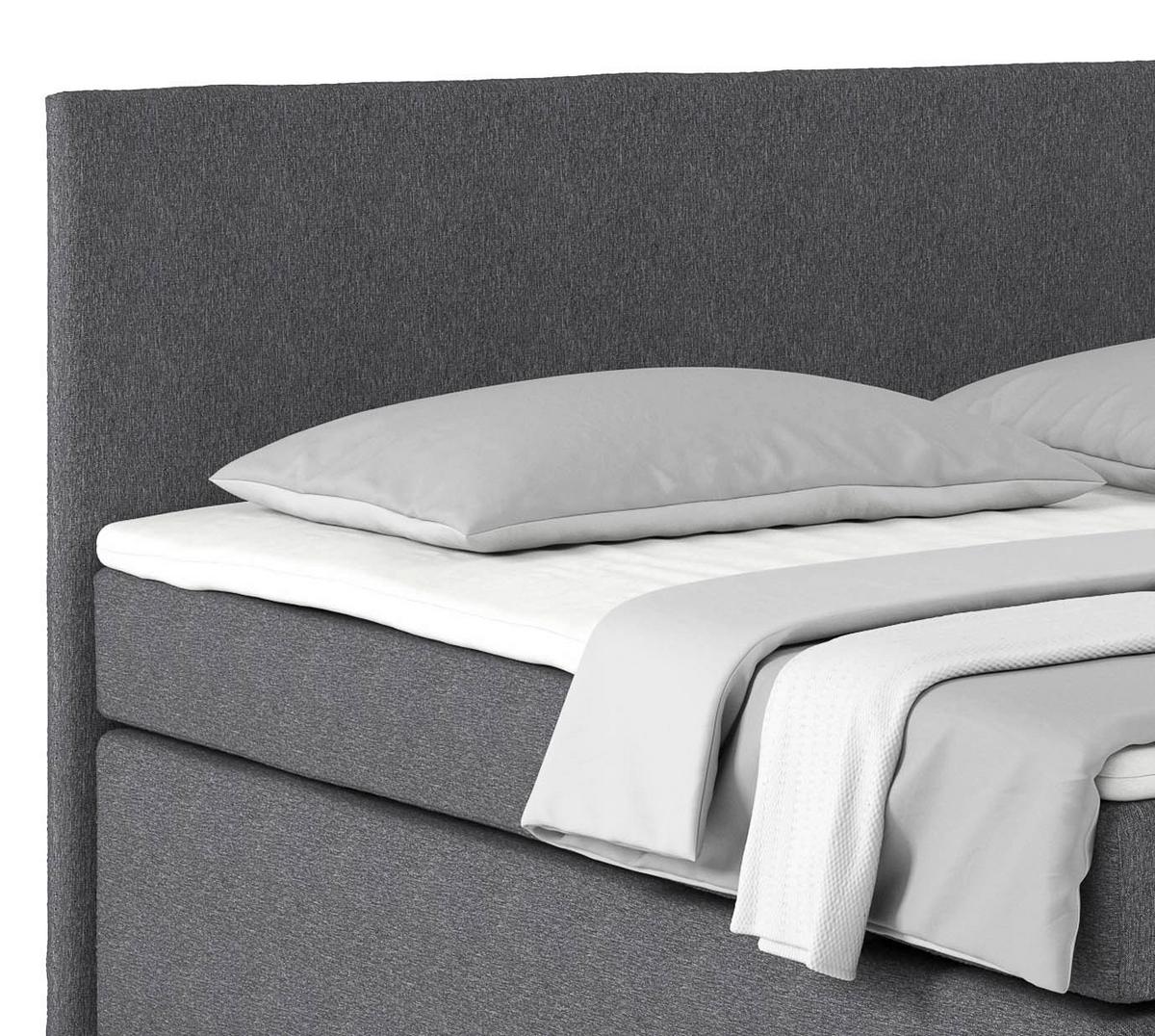 Posteľ Boxspring NERO 180x200 cm, sivá - sivá/chrómová, Konventionell, kov/textil (180/200cm)