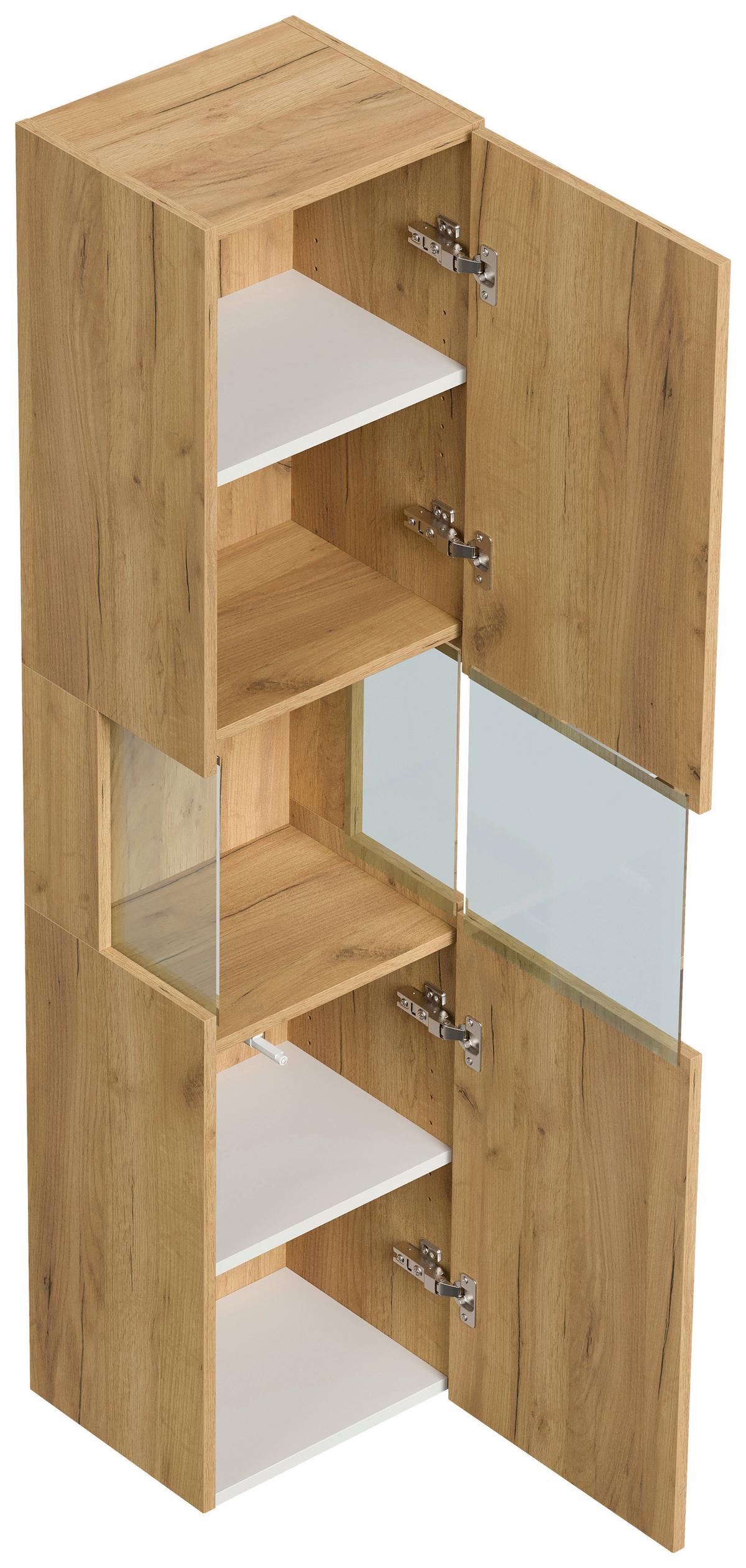 Hochschrank Limes Eiche Dekor 35,2 cm - Eichefarben, MODERN, Glas/Holzwerkstoff (35,2/150/30cm) - MID.YOU