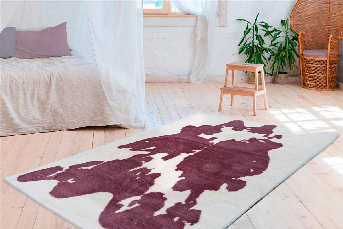 Hochflorteppich Rabbit Animal Lila/weiß, 160x230 Cm - Lila/Weiß, KONVENTIONELL, Textil (160/230cm)