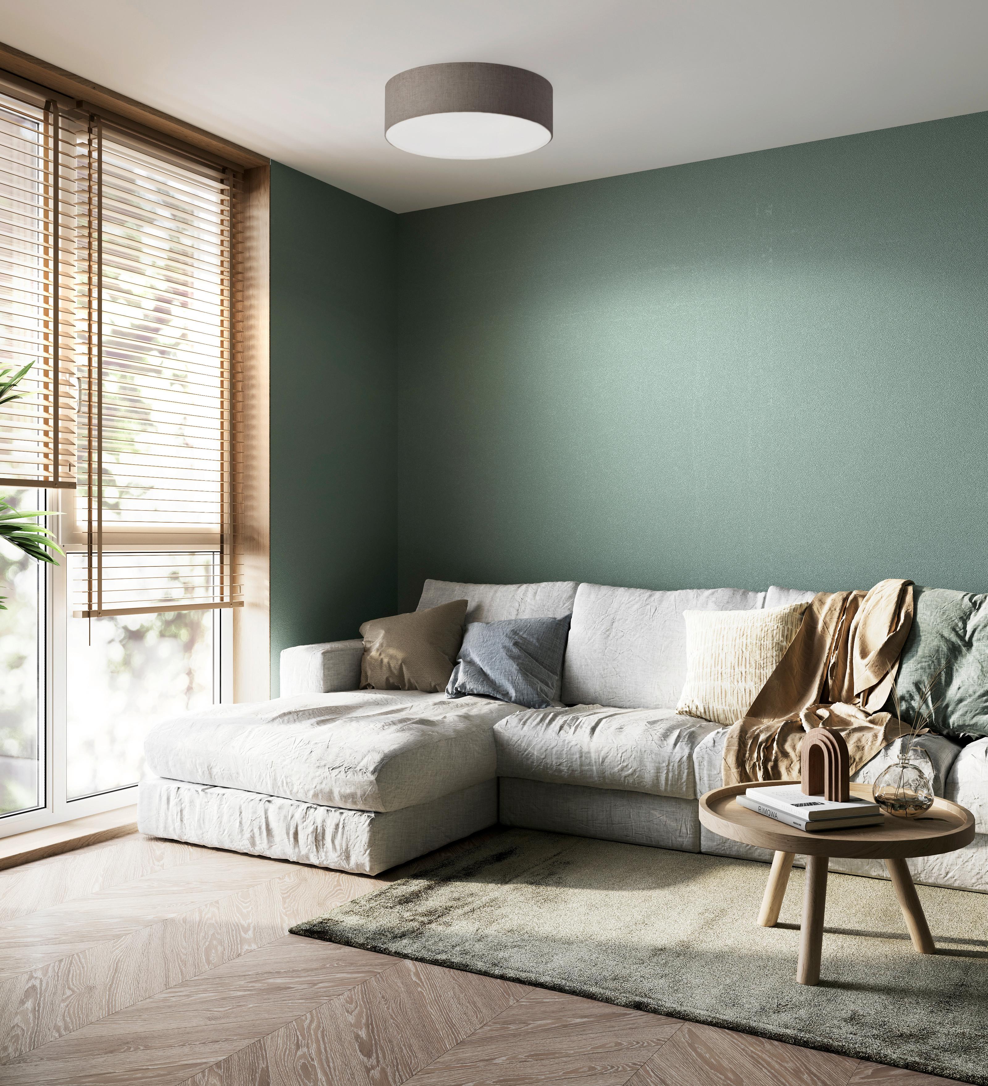 Deckenleuchte 21258 Maat - Weiß/Grau, Basics, Glas/Textil (45/10cm) - Fischer & Honsel