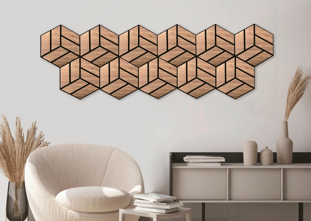 Akustikpaneel Wien B: 34,5 cm Artisan Eiche Dekor/Schwarz - Eiche Artisan, MODERN, Kunststoff (34,5/30/0,09cm)