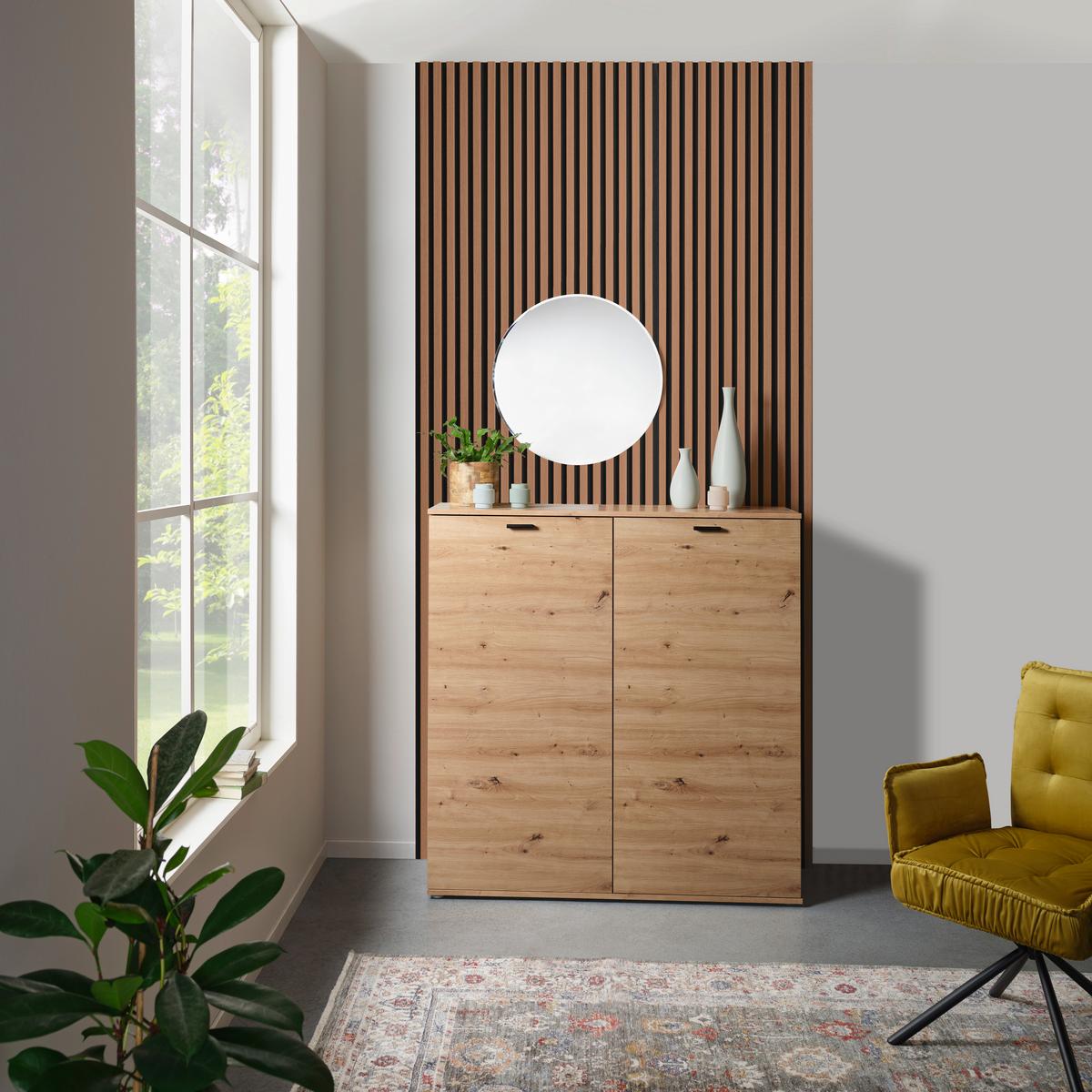 Akustikpaneel Josef - Walnussfarben, MODERN, Holzwerkstoff/Kunststoff (90/60/2cm)