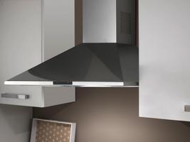 Silberfarbener Dunstabzug Küche mit Dunstabzug