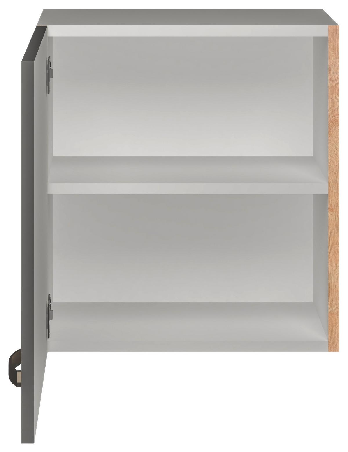 Küchenoberschrank Shadow 50 Cm Grau/eiche Dekor 1 Drehtür - Dunkelgrau/Eiche San Remo, MODERN, Holzwerkstoff (50/54/32cm)