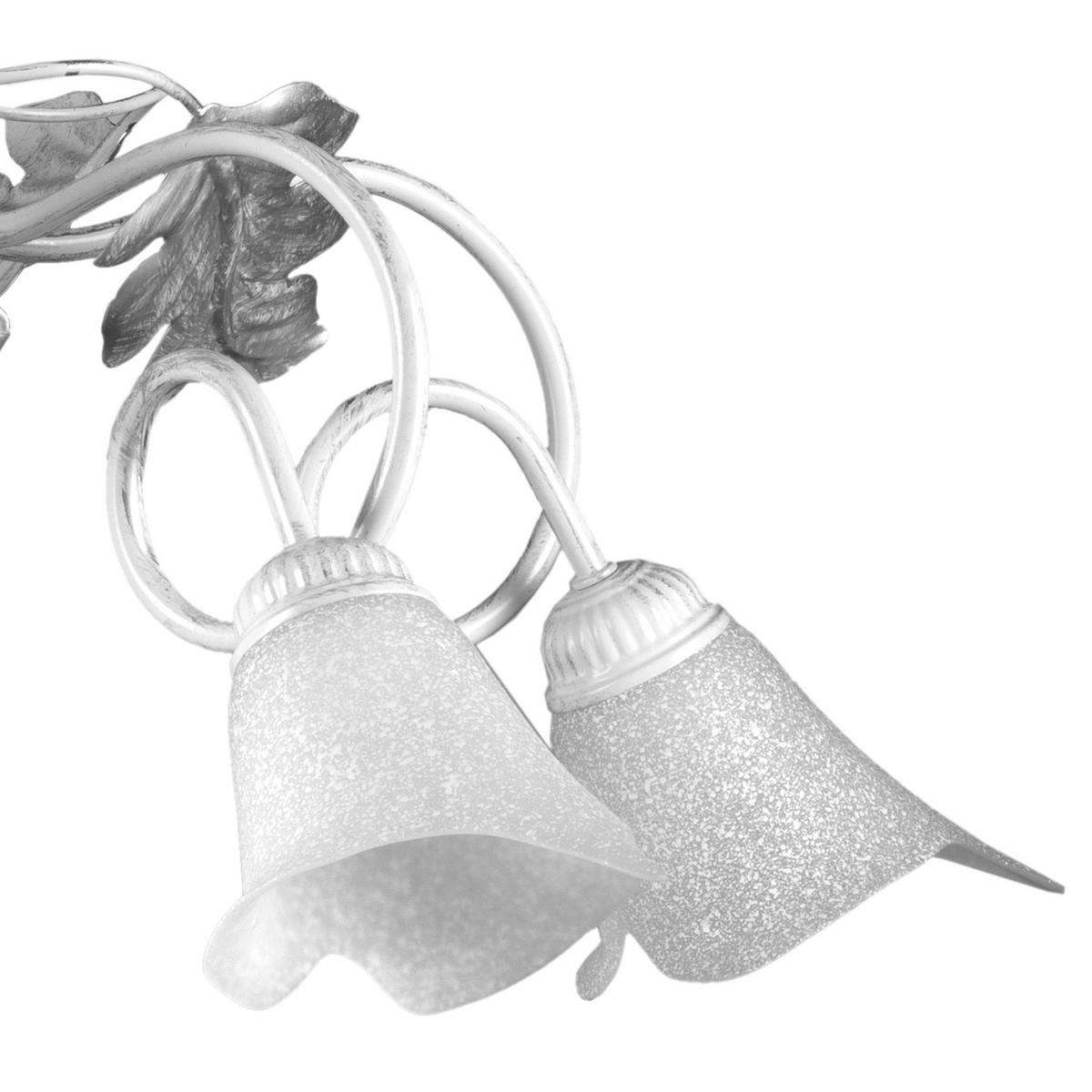 Kronleuchter 4836/5 - Silberfarben/Weiß, KONVENTIONELL, Glas/Metall (90/130cm)