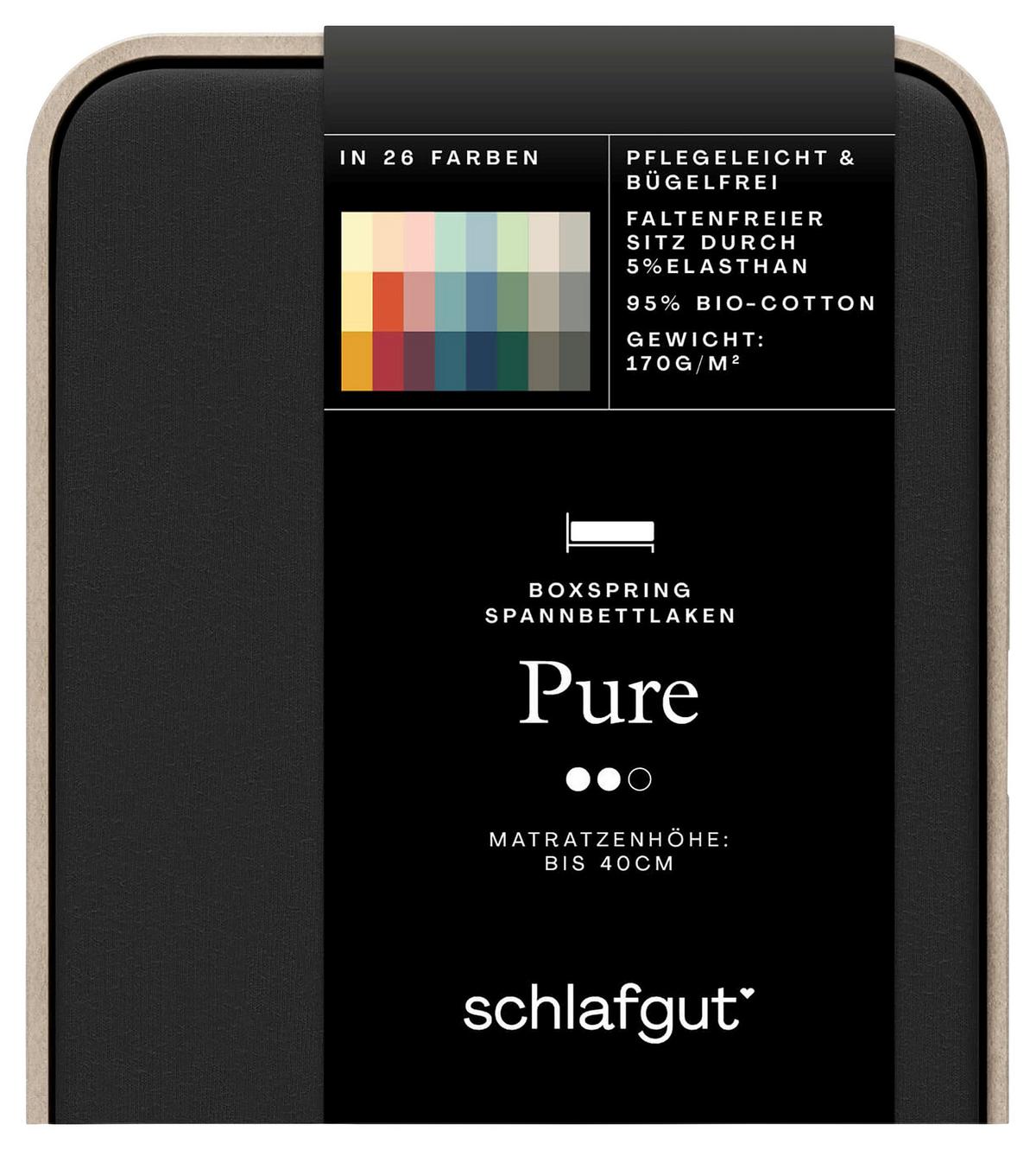 Boxspring-spannleintuch Pure Boxspring - Schwarz, Basics, Textil (90-100/190-220cm) - Schlafgut