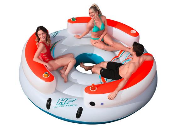 Badeinsel Lazy Dayz mit Offenen Boden Ø267xh 70cm 43135 - Blau/Orange, MODERN, Kunststoff (267/70cm) - Bestway Badeinsel Lazy Dayz mit Offenen Boden Ø267xh 70cm 43135 - Blau/Orange, MODERN, Kunststoff (267/70cm) - Bestway