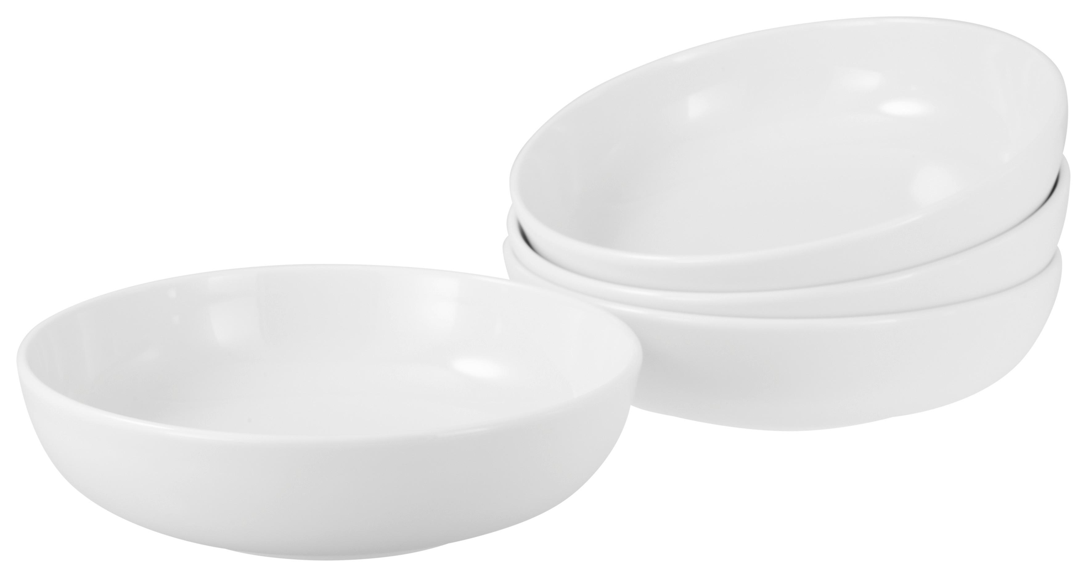 Schüsselset Porzellan Weiß 4-teilig - Weiß, Design, Keramik - Creatable